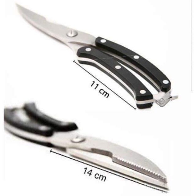 Kéo cắt gà và thịt đa năng inox có khóa gài cao cấp, chống gỉ sét, tay cầm chắc chắn