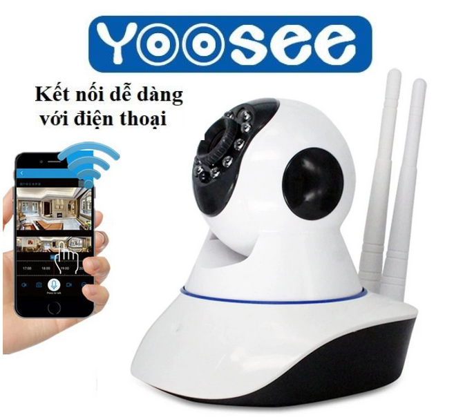 Camera yoosee 2 ăng ten xoay 360 độ quan sát ngày và đêm giá rẻ