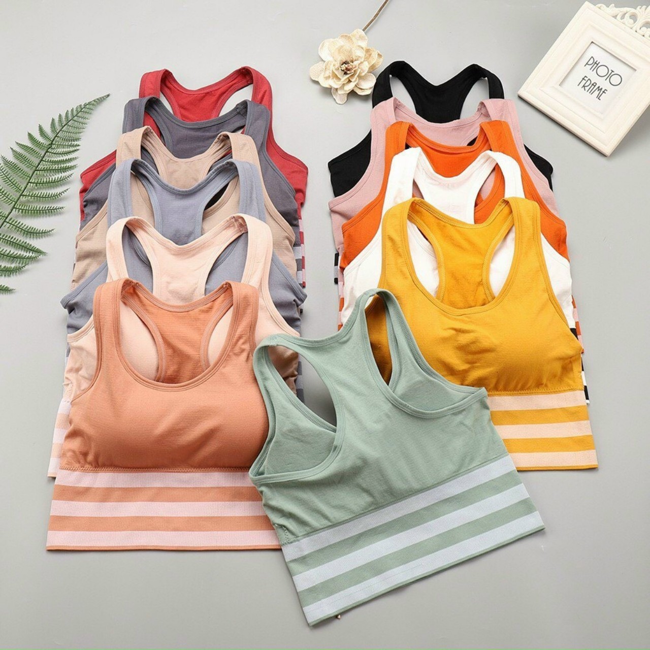 Áo bra 3 sọc tập gym nữ cá tính , kiểu dáng 3 lỗ năng động thời trang - áo tập yoga nữ sát nách
