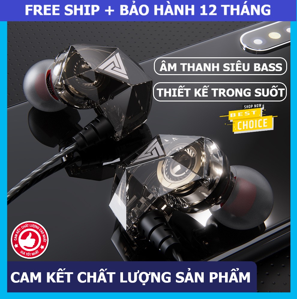 Tai nghe nhét tai chống ồn QKZ AK2 SIÊU BASS có mic nghe nhạc giải trí, tai phone điện thoại iphone, samsung, xiaomi dòng tai nghe super bass chơi game giải trí cực đã