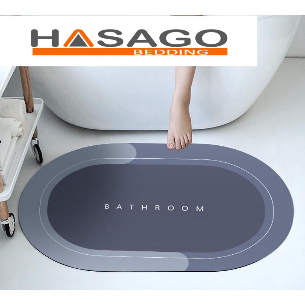 Thảm chùi chân lau chân Silicon Hình Bầu Dục  giao ngẫu nhiên màu