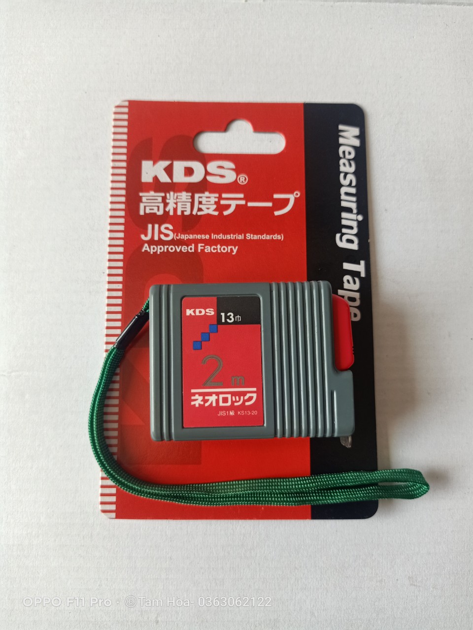 Thước cuộn thép cao cấp 2M 6FT KDS dây vàng, bản thước 13mm model KS-1320YMEB