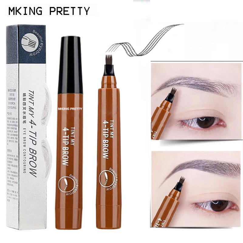 [GIÁ SỈ] Bút kẻ mày phẩy sợi 4D Suake giúp lông mày đậm và đẹp hơn CKM56-K04T2 Đầu chải mày tách làm 4 điểm mảnh