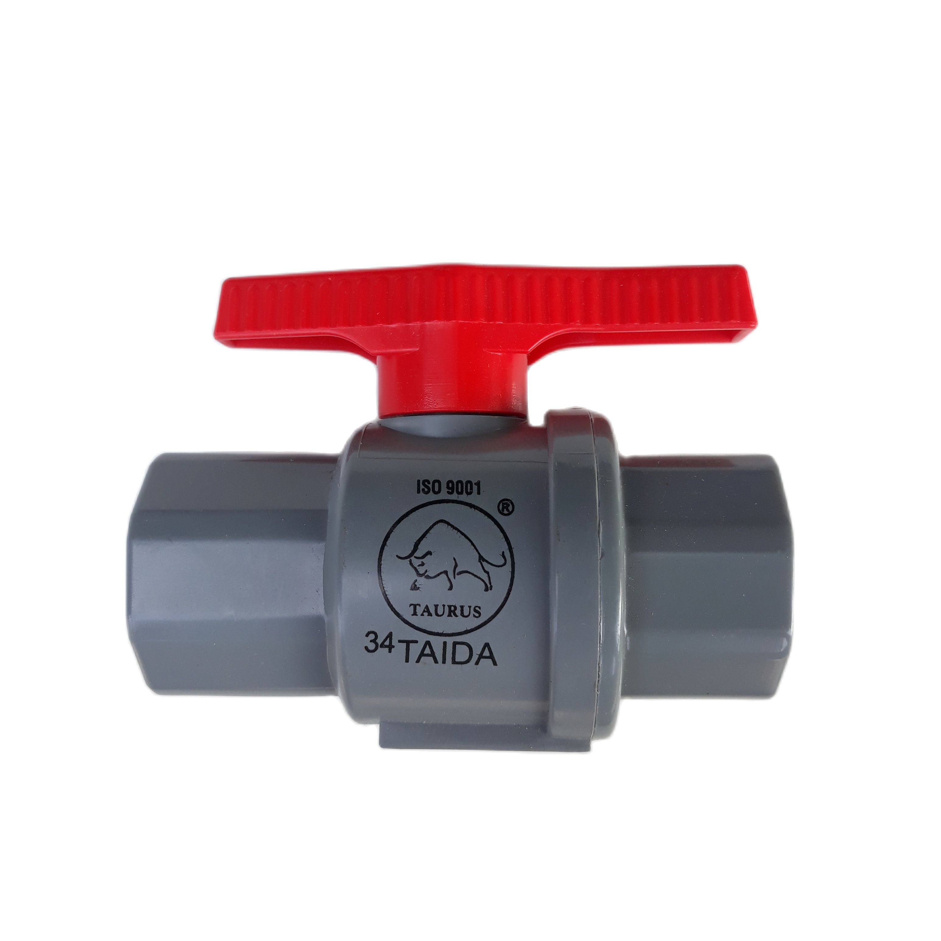 Van Khóa Nước PVC Taida 21, 27, 34, 42, 48, 60, Van Tay Gạt Đỏ, Đóng Mở Bằng Bi ABS Chịu Được Va Đập Mạnh Và Nhiệt Độ Cao, Tay Gạt Trơn Và Nhẹ