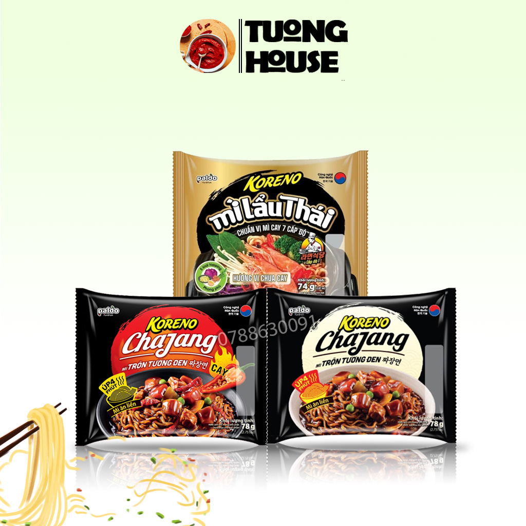 Mì trộn hàn quốc tương đen koreno gói 78gr