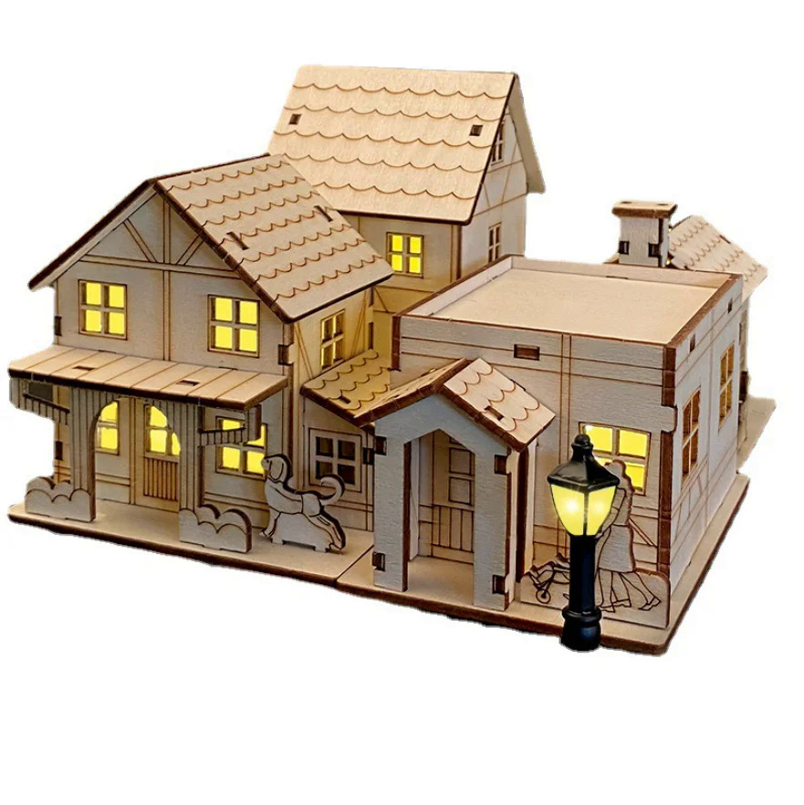 Quy mô 1 50 thu nhỏ Nhà gỗ mô hình xây dựng nhà tiền chế tự làm lắp ráp mô