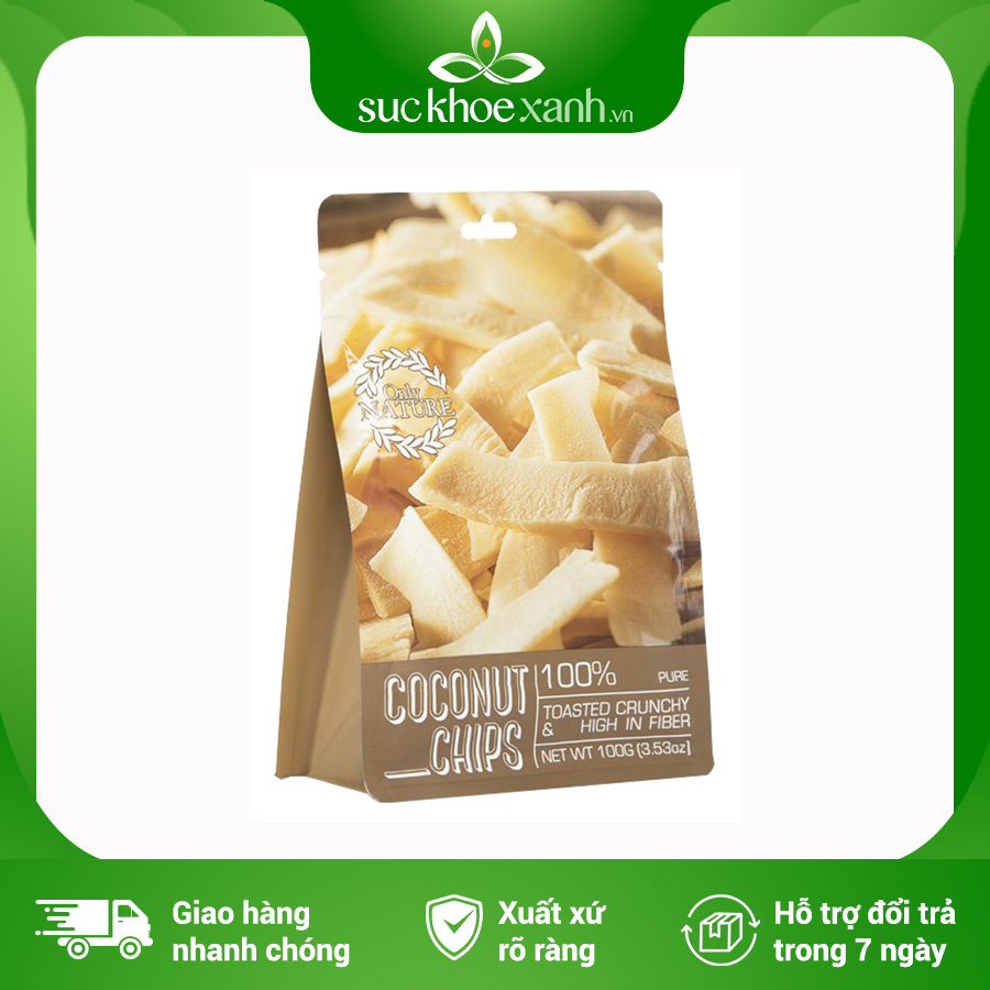 Dừa sấy giòn Coconut chips - 100g/túi - Việt Nam chính hãng