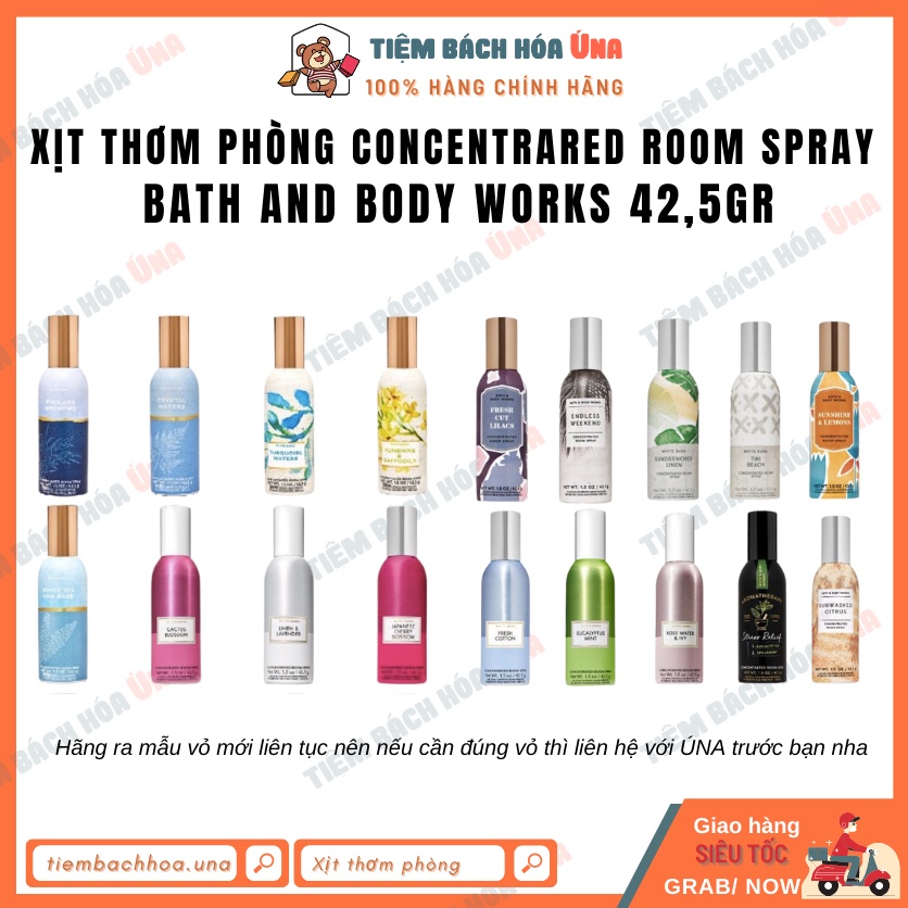 Xịt thơm phòng concentrared room spray Bath and Body works 42,5gr