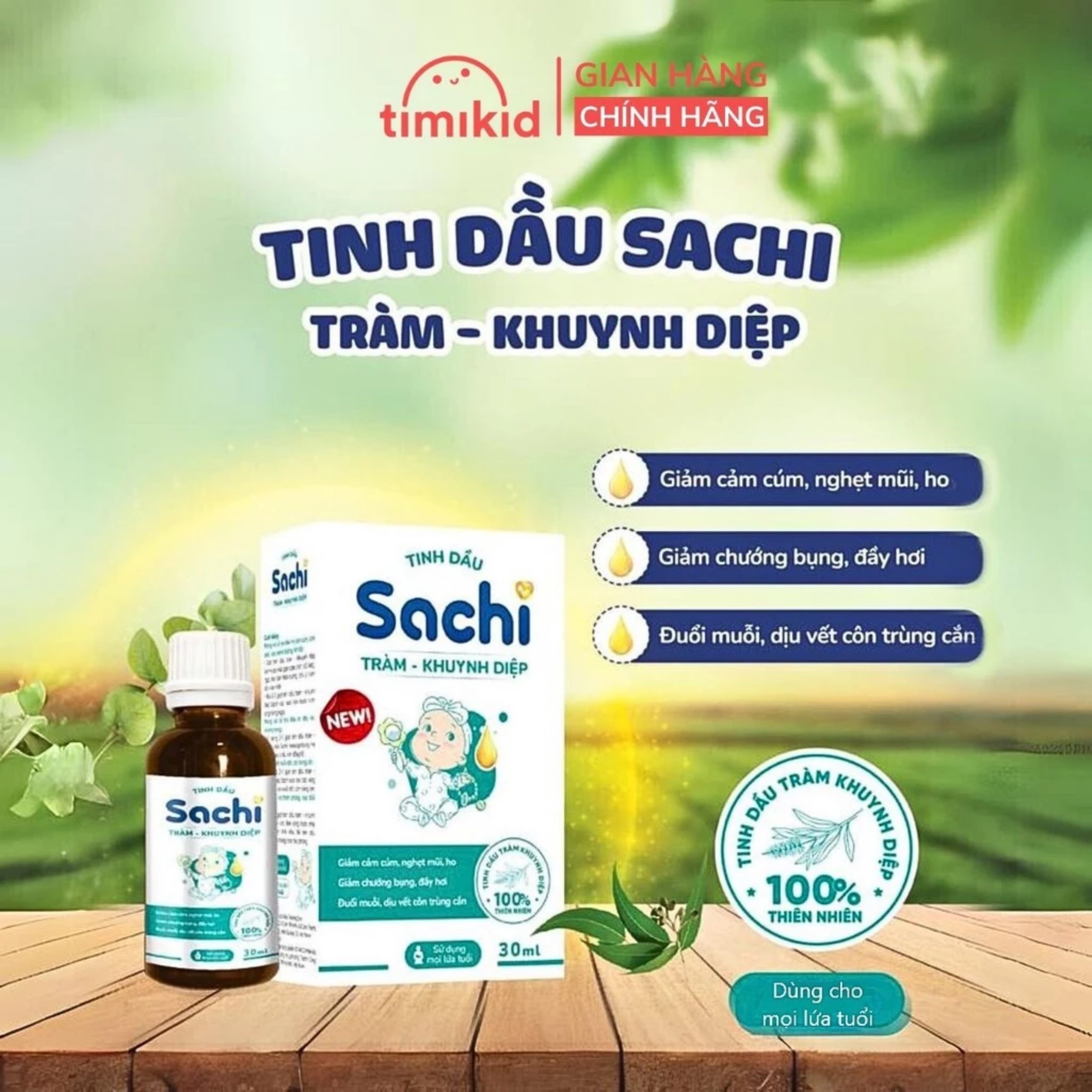 Tinh dầu tràm khuynh diệp sachi chai 30ml