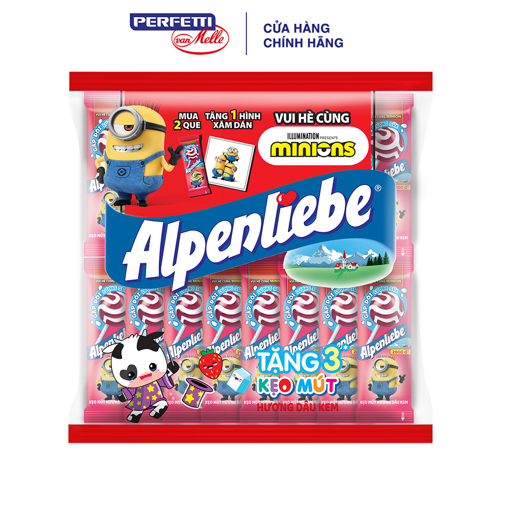 Kẹo mút Alpenliebe Sữa Caramen 36 que + 3 que