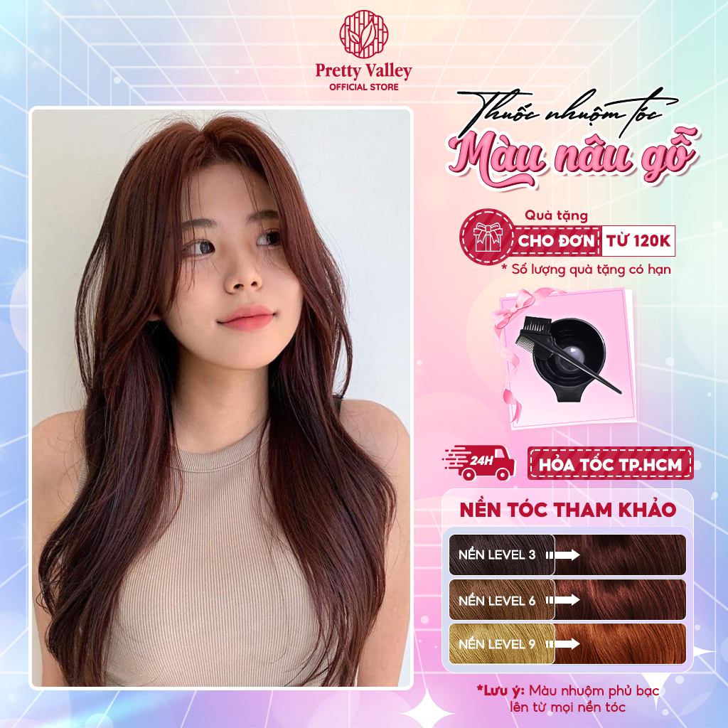 Thuốc nhuộm tóc, thuốc nhuộm màu NÂU GỖ Molokai siêu dưỡng - Pretty Valley Hair