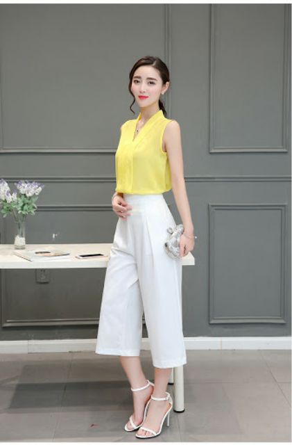 Quần ống rộng lửng nữ mã 144