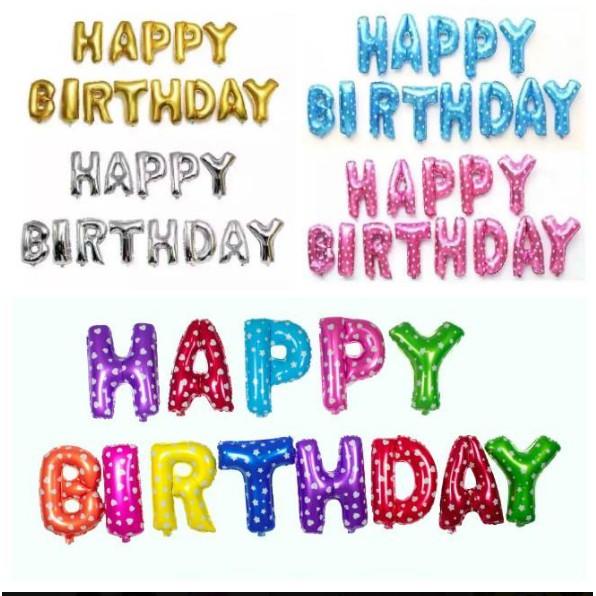 Bộ bóng chữ Happy Birthday trang trí sinh nhật