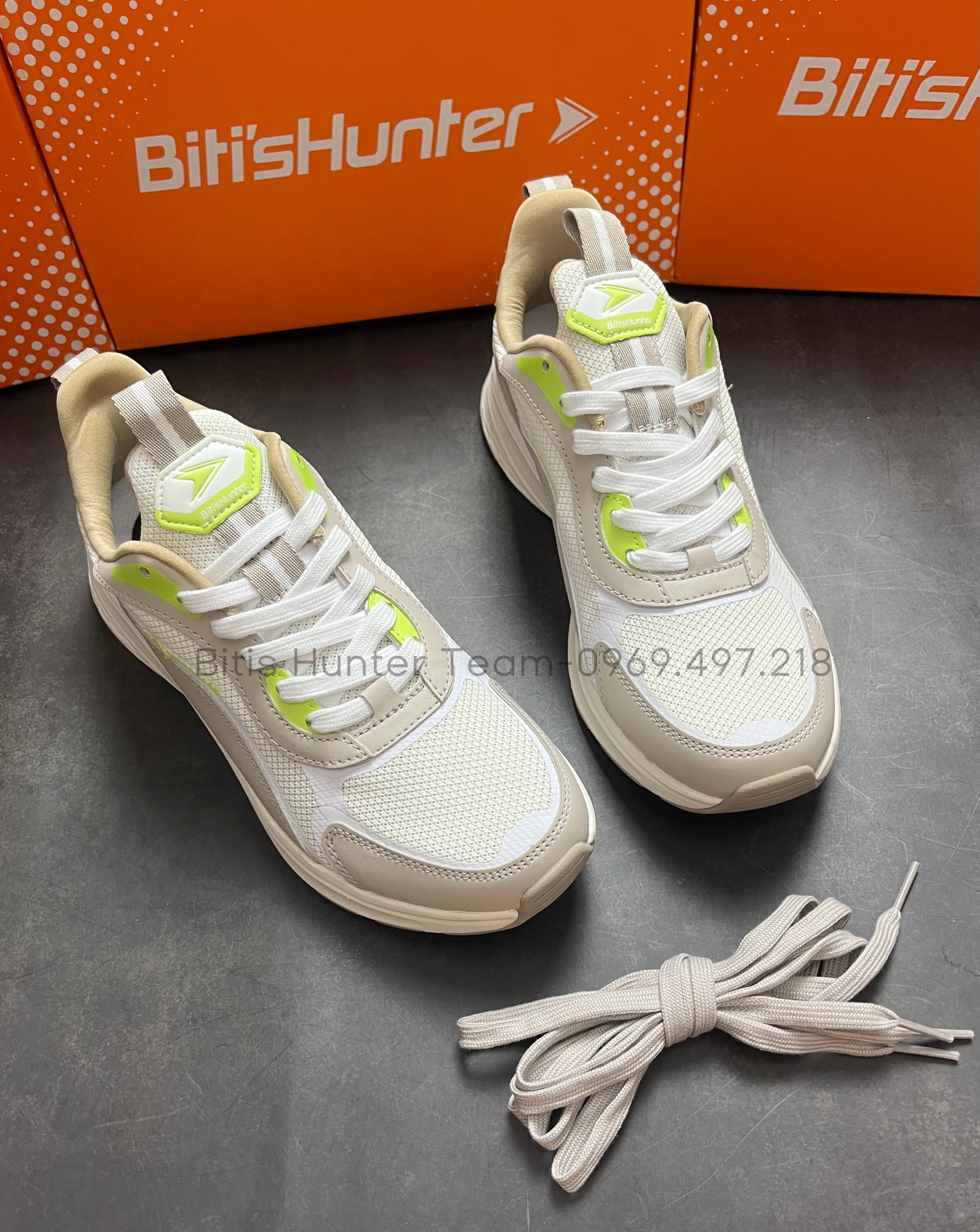 Giày Thể Thao Nữ Bitis Hunter Core 3DAirmesh Cream DSWH08700KEM