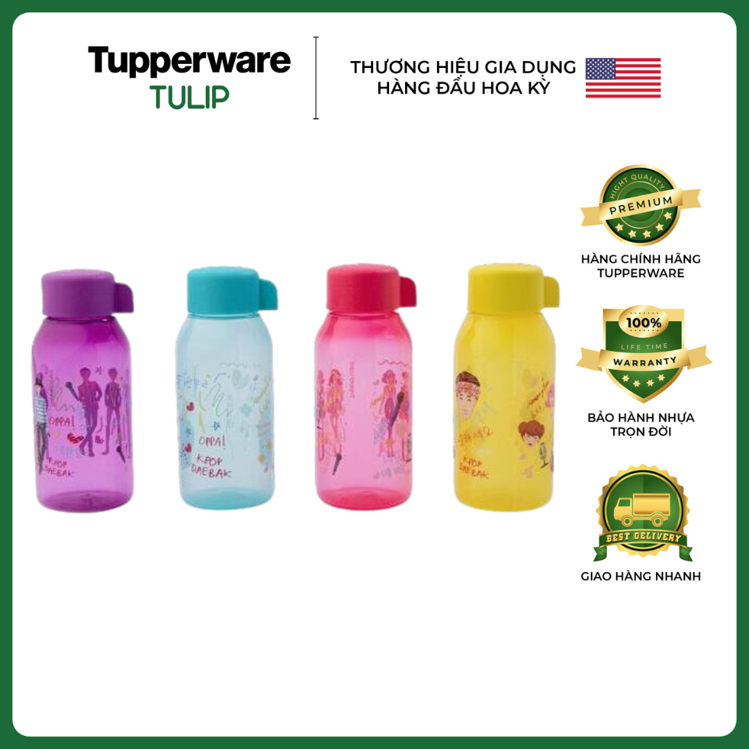Bình nước eco bottle fancy 350ml tupperware chính hãng 100%