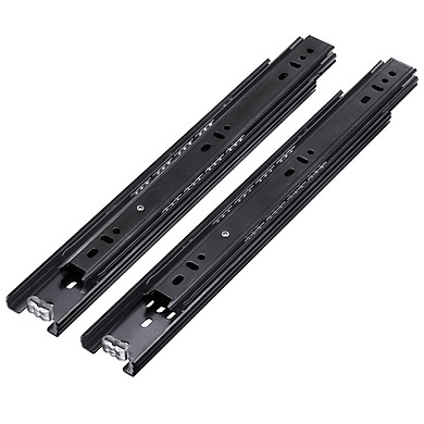 Ray bi ngăn kéo hộc tủ tủ 2 tầng dài 30cm cao 2.5cm đen (1 đôi)