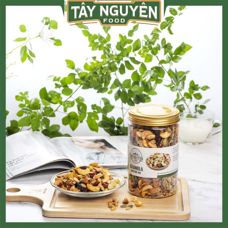 Ăn vặt healthy - Ngũ cốc Granola Organic siêu hạt, mật ong nguyên chất 100% eat clean, healthy - Tây Nguyên Food