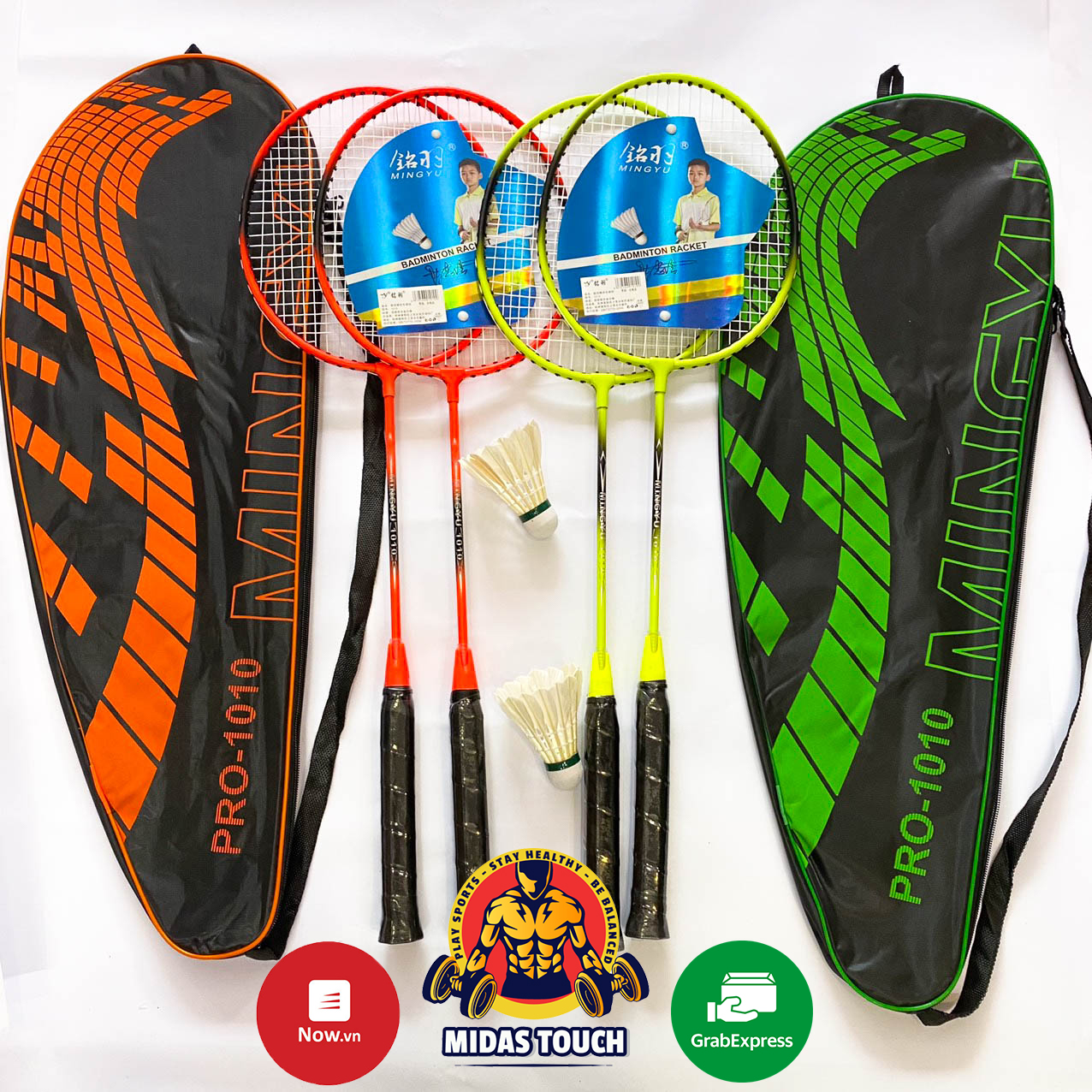 Cặp 2 vợt cầu lông GIÁ RẺ + TẶNG 2 trái cầu + KÈM túi đựng vợt CAO CẤP