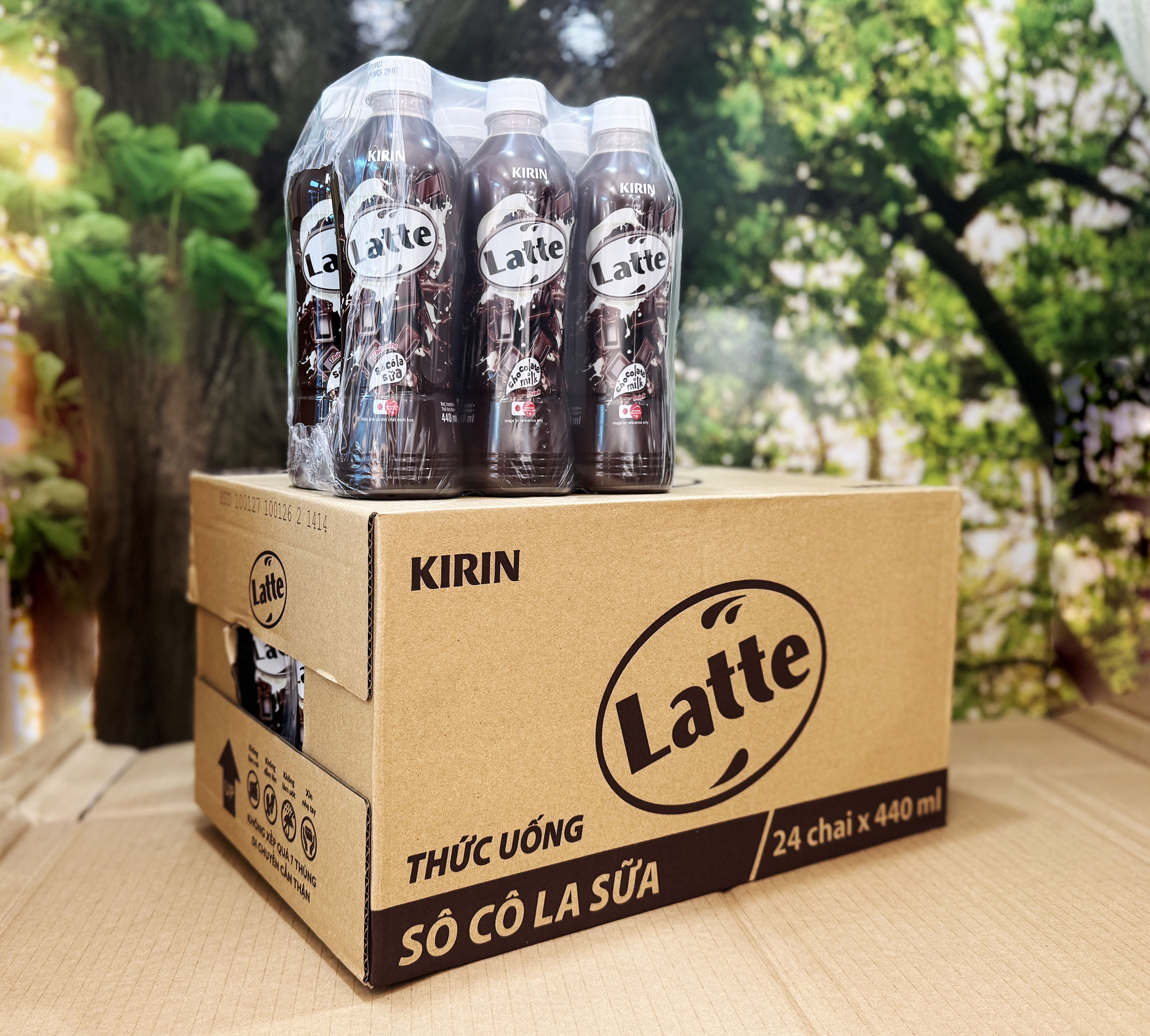 1Thùng  KIRIN Latte Thức Uống Sô Cô La Sữa 24 chai x 440 ml