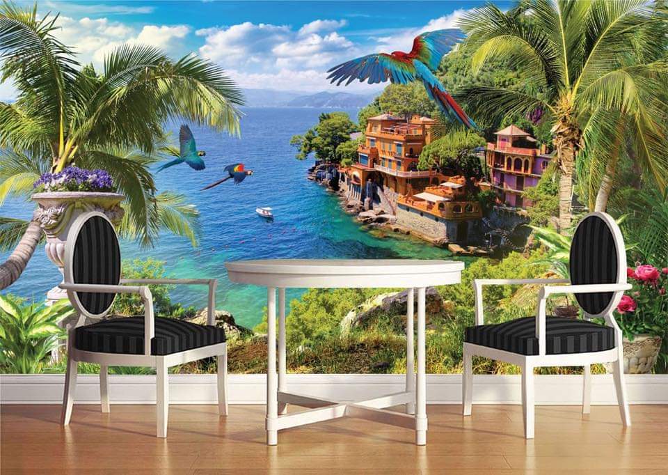 Tranh dán tường 3d decor phòng ngủ phòng khách