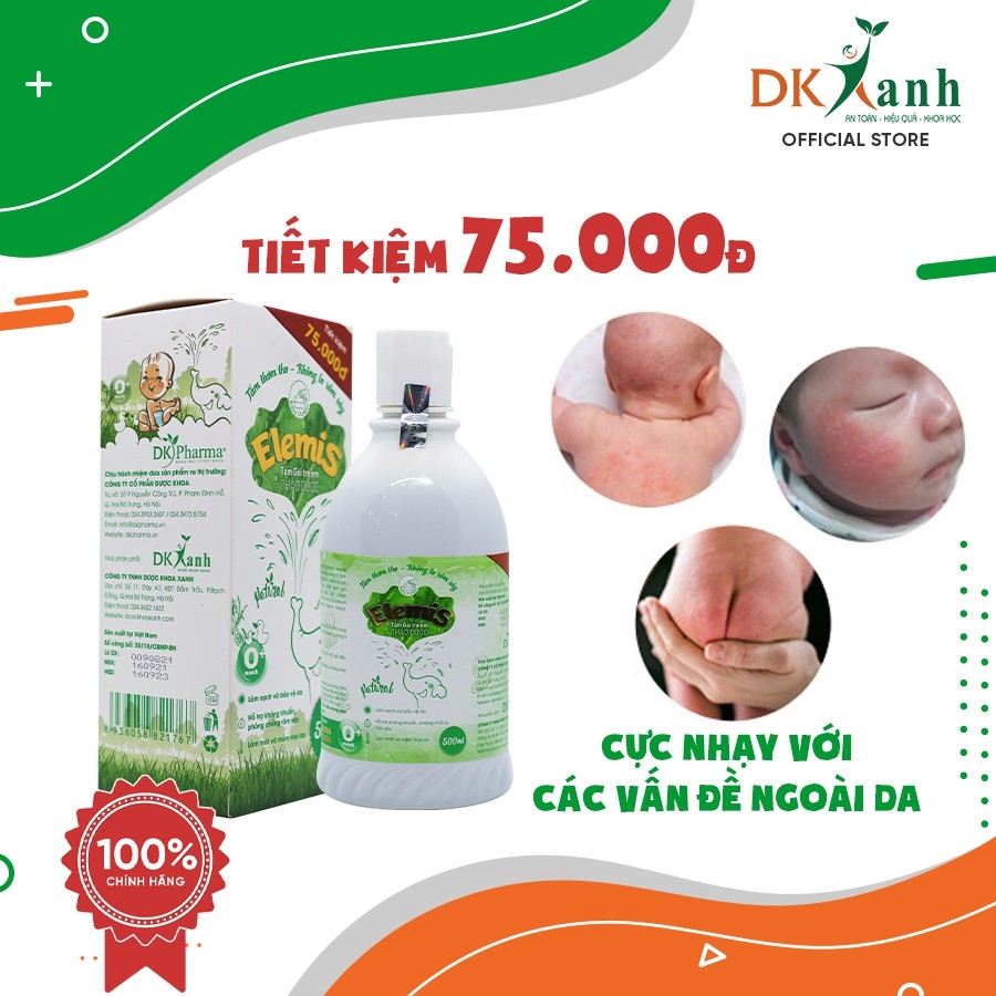 【HOT SALE】 [ELEMIS 500ML CHÍNH HÃNG] NƯỚC TẮM THẢO DƯỢC CHO BÉ ELEMIS 500ML  - DK PHARMA