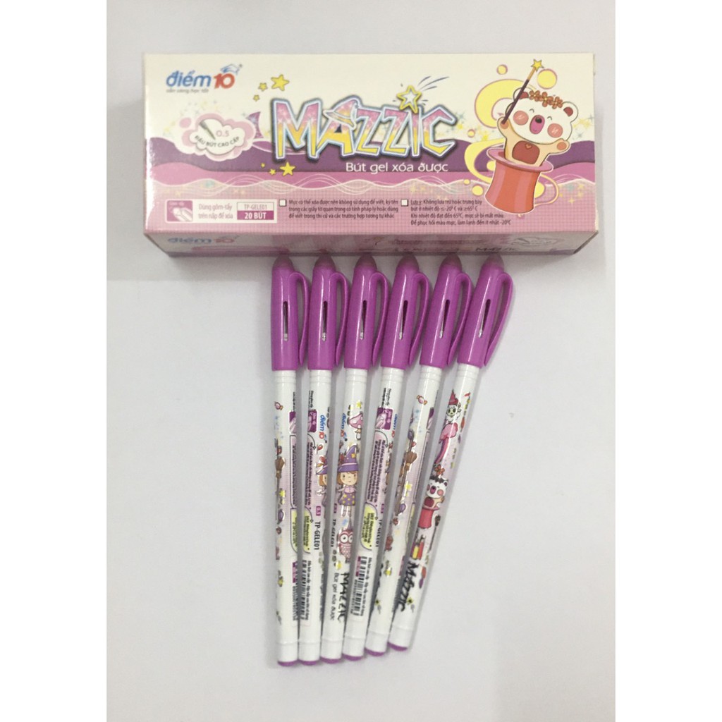 Hộp 20 cây bút gel xóa được mazzic tp-gele01