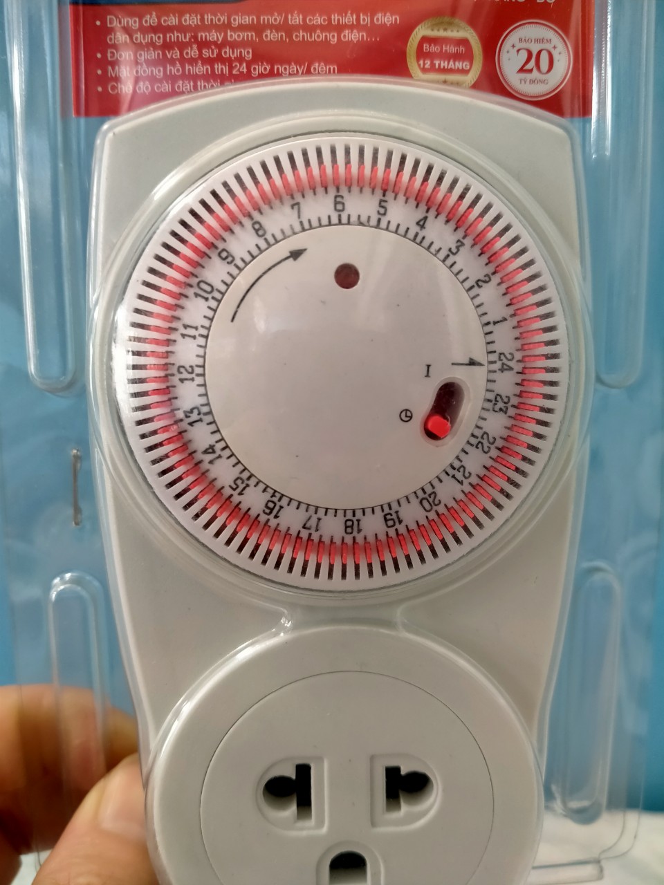 Ổ cắm hẹn giờ cơ điện quang esk mt03 - mt06. bảo hành 12 tháng