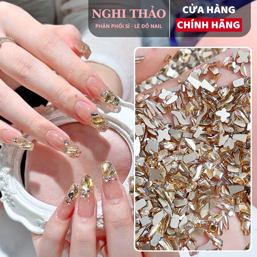Đá khối nail chân bằng mix 100 viên size nhỏ