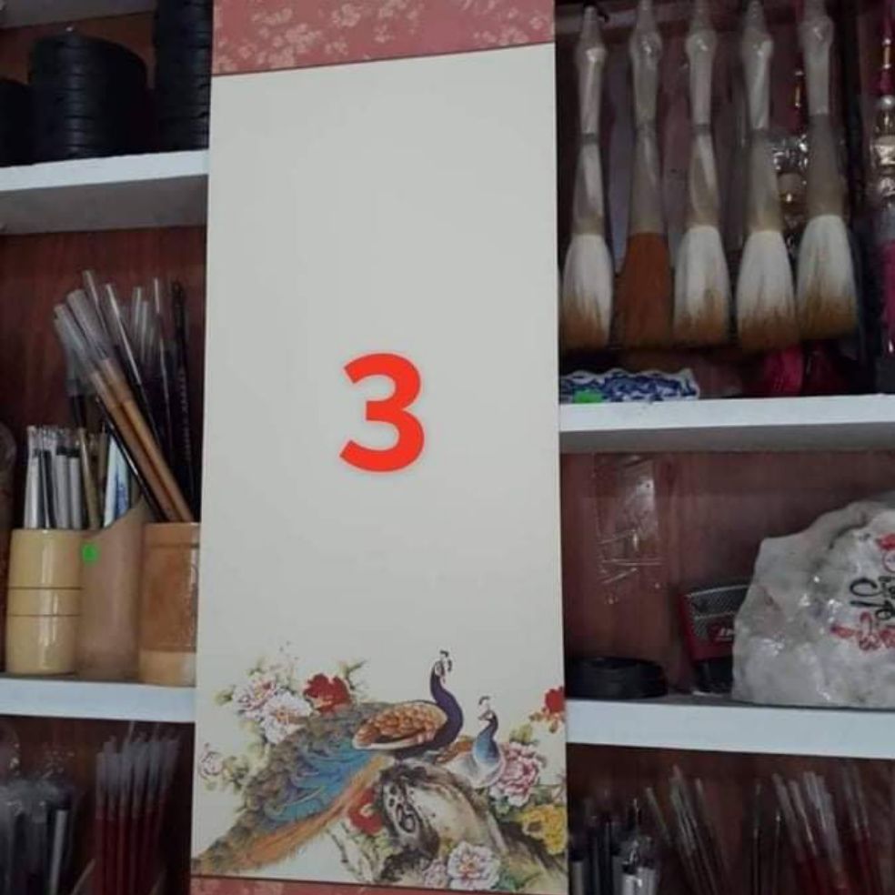 10 tờ Giấy viết thư pháp 27x80cm cả nẹp treo,Giấy dày, thấm hút mực tốt