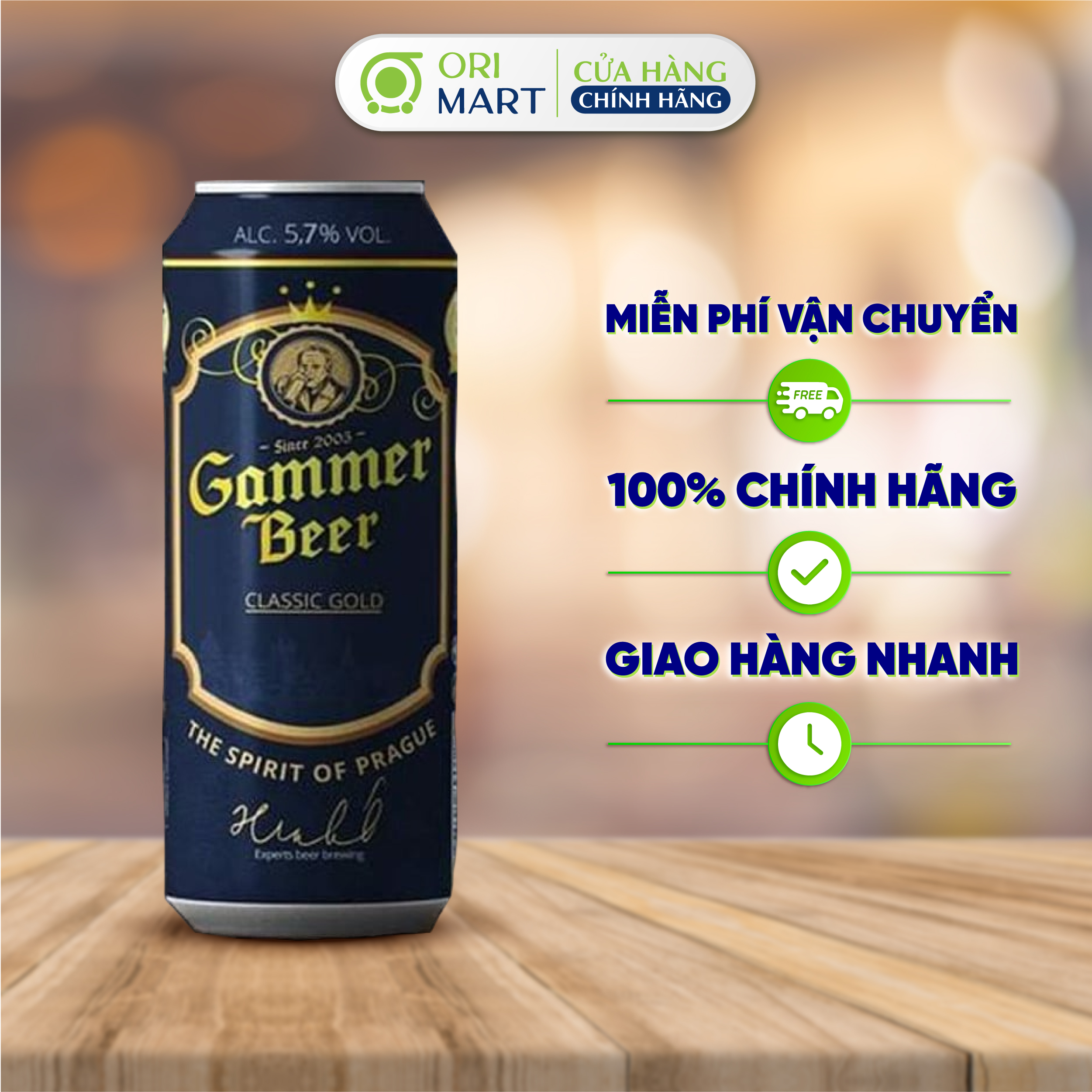 Bia lon gammer 5,7% đậm vị lúa mì mát lạnh 500ml orimart
