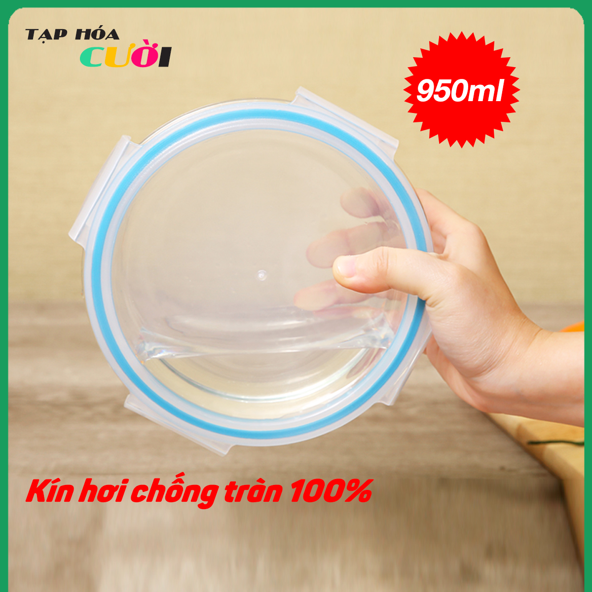 Hộp thuỷ tinh đựng thực phẩm hộp thủy tinh đựng đồ ăn 950ml hộp đựng cơm thủy tinh chống tràn giá rẻ