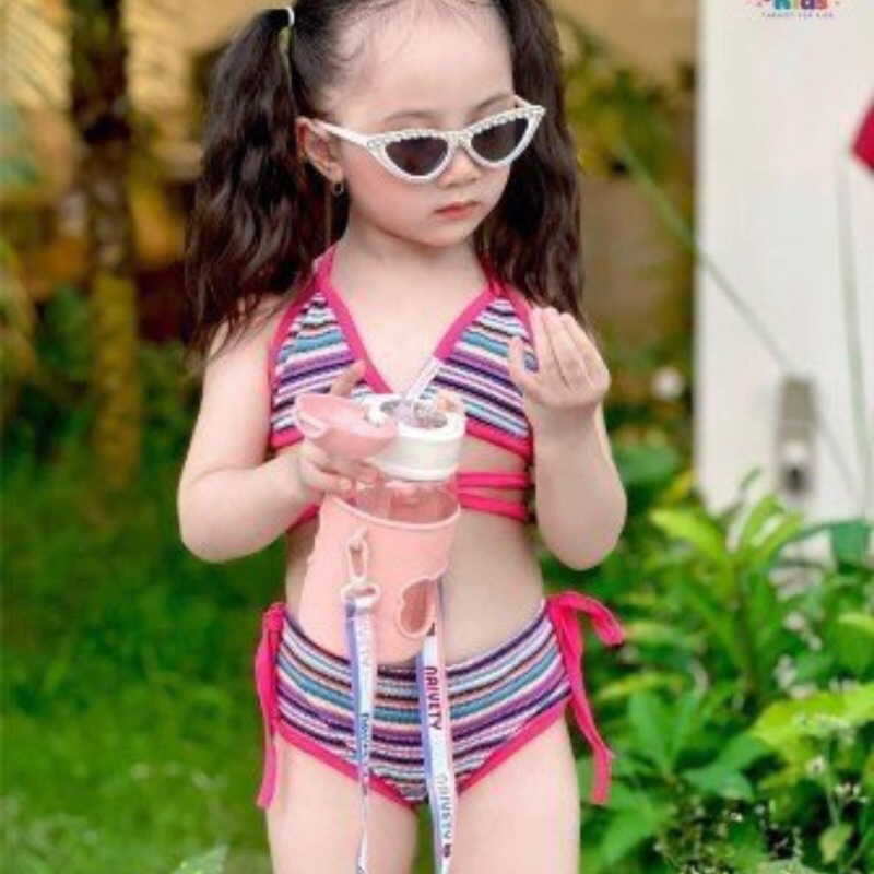 Bikini 2 mảnh bé gái sexy, đồ bơi bé gái 2 mảnh chấm bi, Đồ bơi bé gái, đồ đi biển cho bé