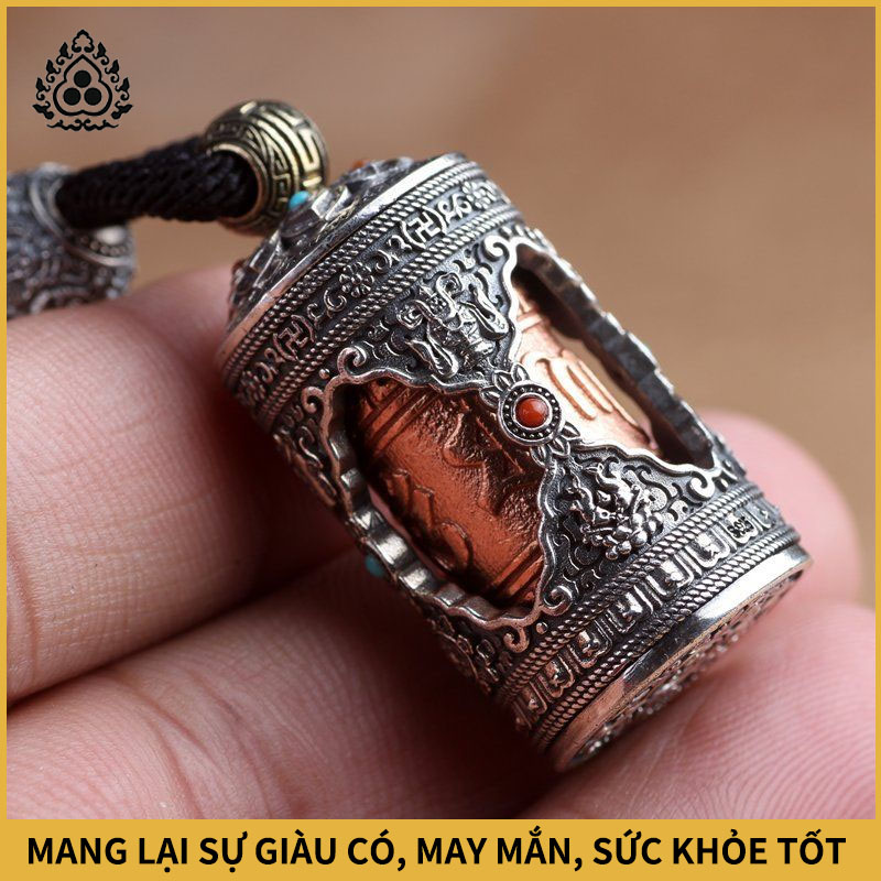 Hr-s925 mạ bạc retro phong cách dân tộc cá tính lăng nghiêm lời nguyền gawu hộp vòng cổ mặt dây chuyền tặng cặp đôi nam nữ
