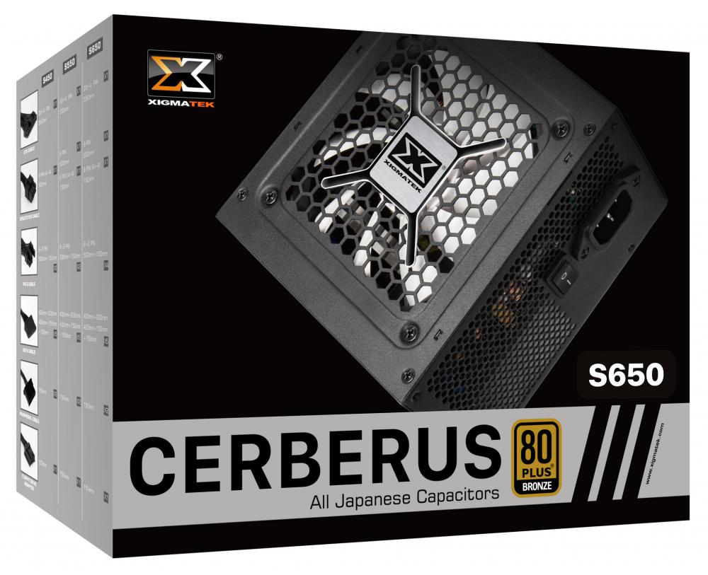 Nguồn máy tính cst xigmatek cerberus s650 650w - 80plus bronze, 100% japanese caps - hàng mai hoàng bh 36 tháng