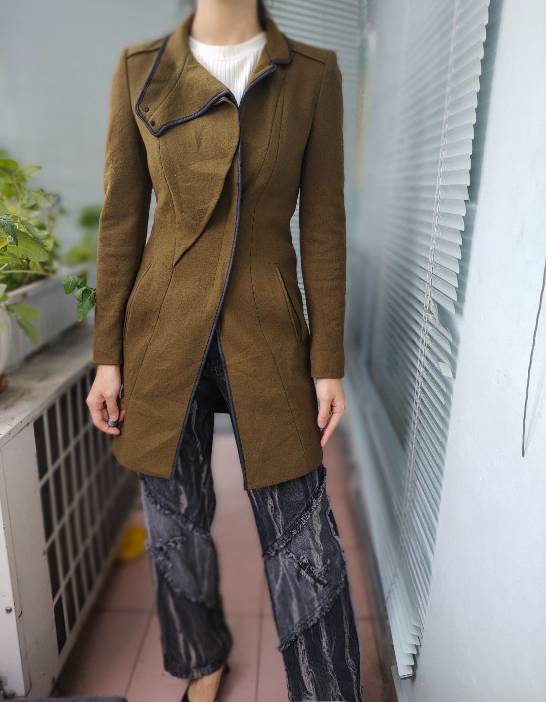 Áo khoác mangto Dạ Hàn second-hand, áo mangto, Trench coat- Đồ Si Bon MT50