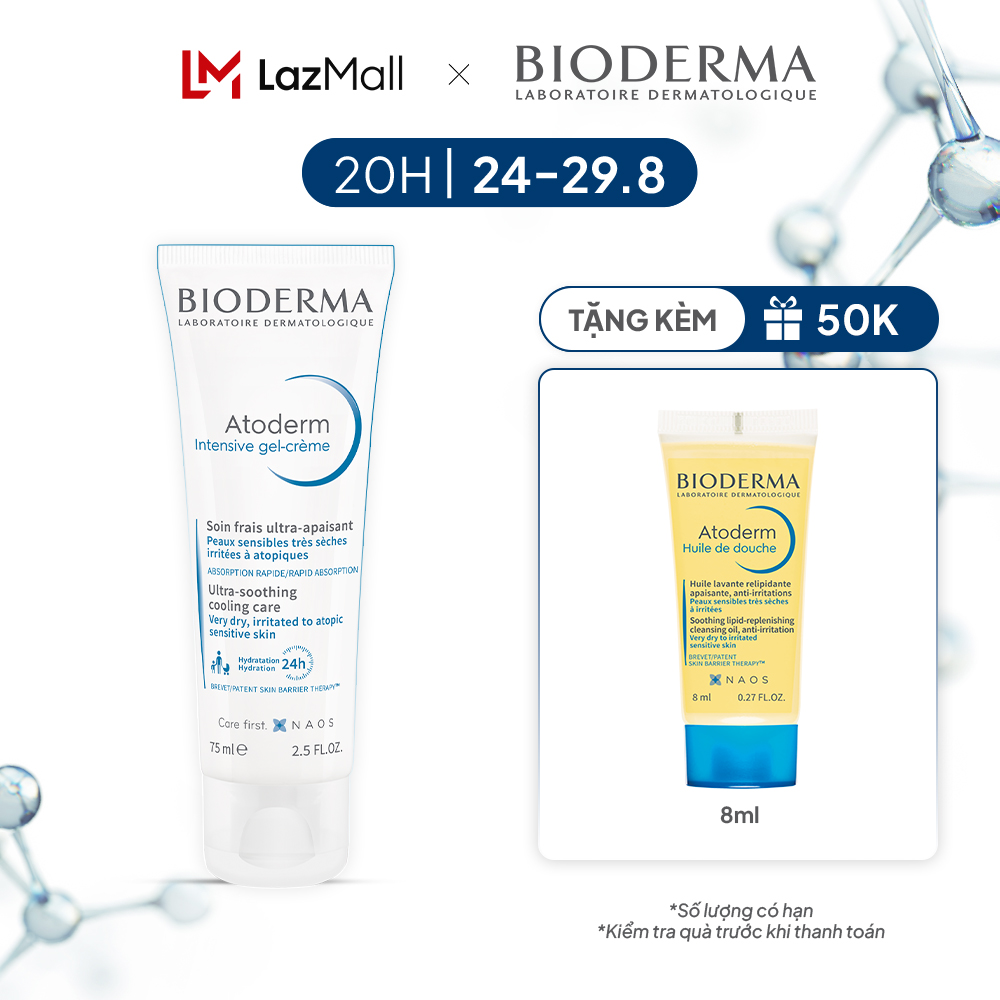 Kem dưỡng ẩm chuyên sâu cho da rất khô và viêm da cơ địa Bioderma Atoderm Intensive Baume - 75ml