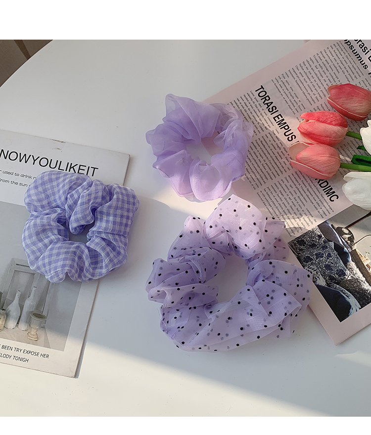 [HCM]Set 2 Buộc Tóc SCRUNCHIES Màu Tím Hot Trend Dây Buộc Vải Voan Hàn Quốc Xinh Xắn