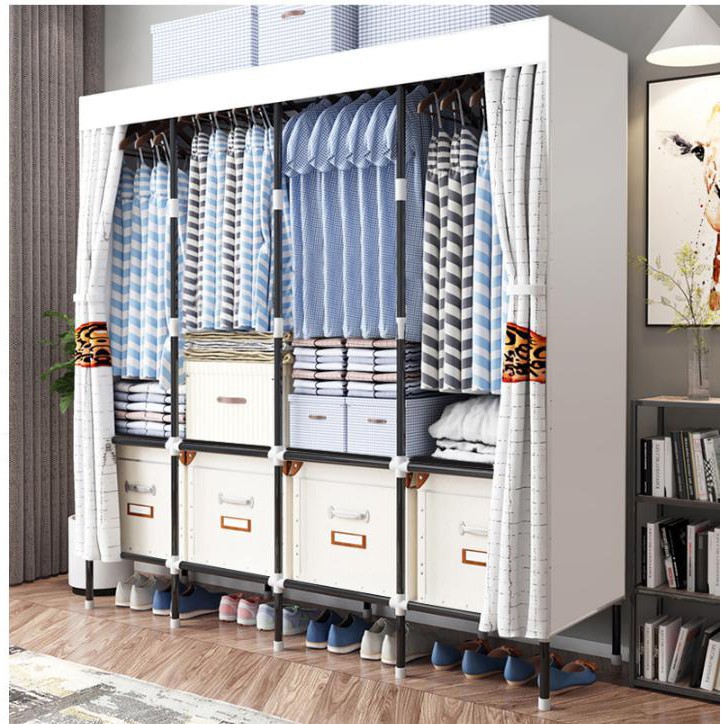 Tủ nhựa, tủ quần áo, tủ vải đựng quần áo kệ tủ khung gỗ 4 buồng 8 ngăn cao cấp toàn quốc bởi tuvaicaocapvn