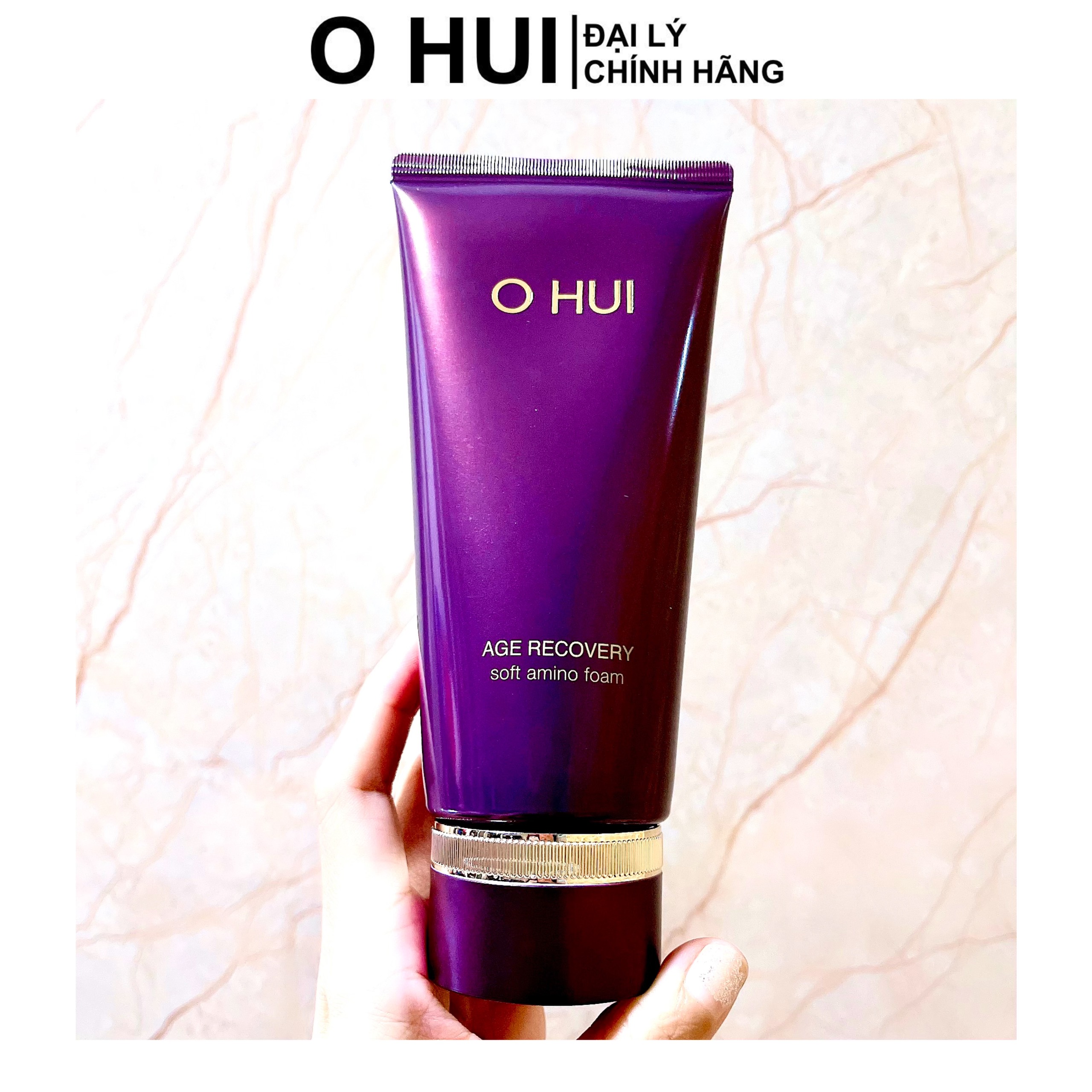 Sữa rửa mặt kết hợp dầu tẩy trang Ohui Age Recovery Soft Amino Foam 180ml, làm sạch da, chống lão hoá, dưỡng ẩm