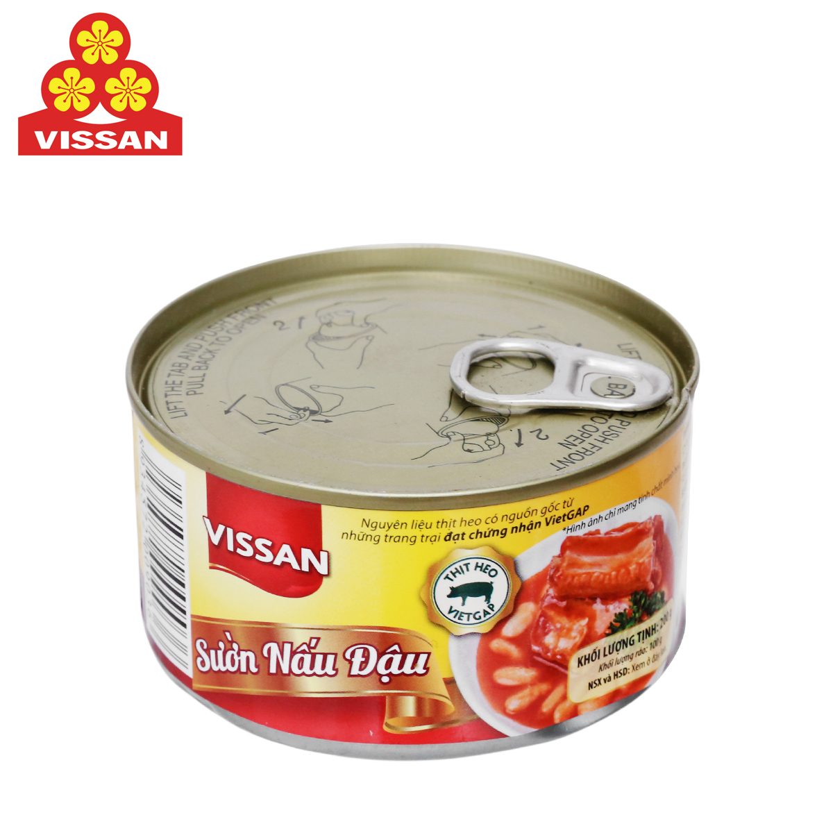 Sườn nấu đậu pork ribs stew with white bean vissan 200 gram