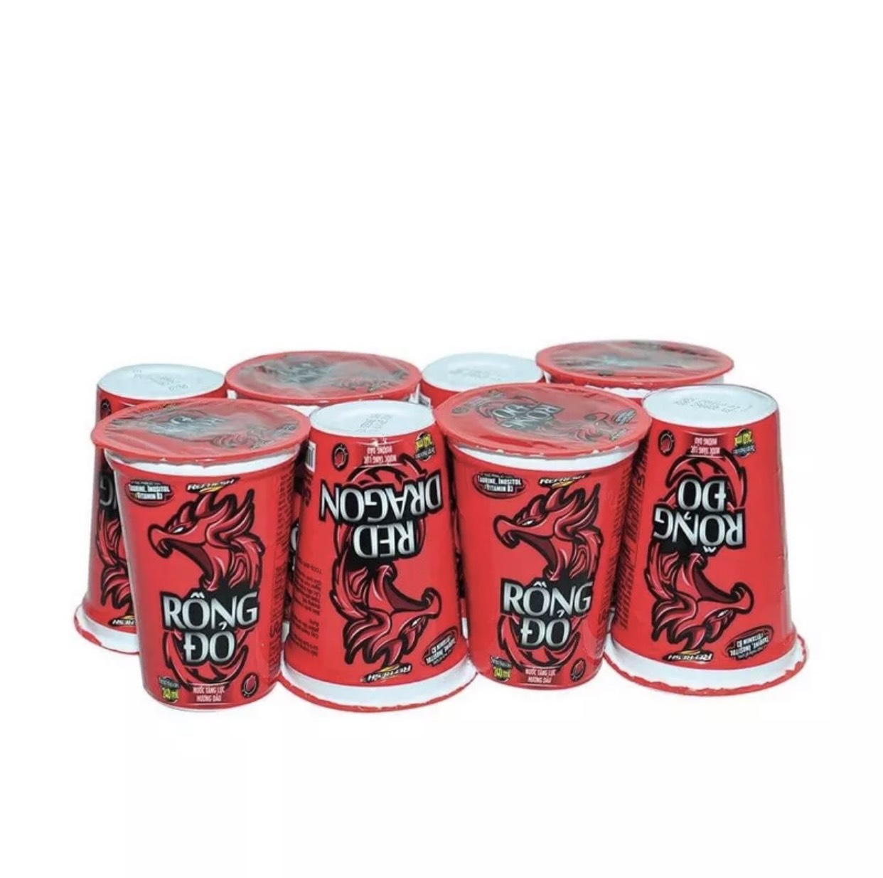 Lốc 8ly nước tăng lực hương dâu rồng đỏ ly 220ml