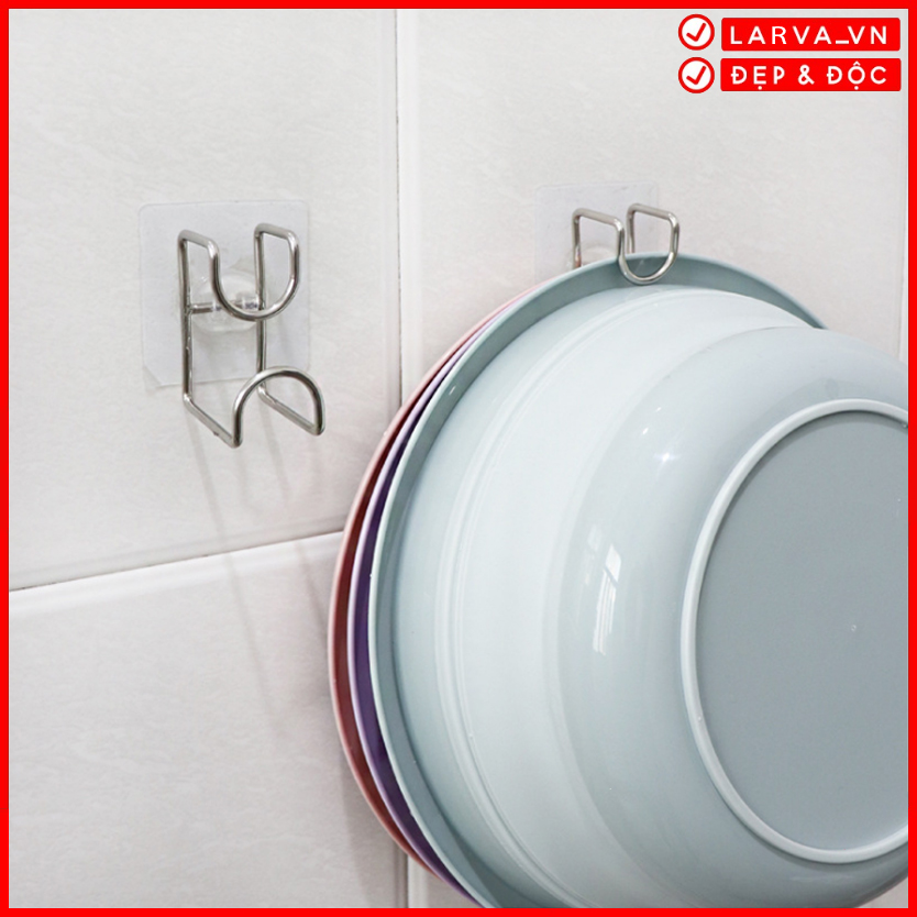 Móc Inox Dán Tường Treo Thau, Chậu, Rổ Rá Siêu Chắc