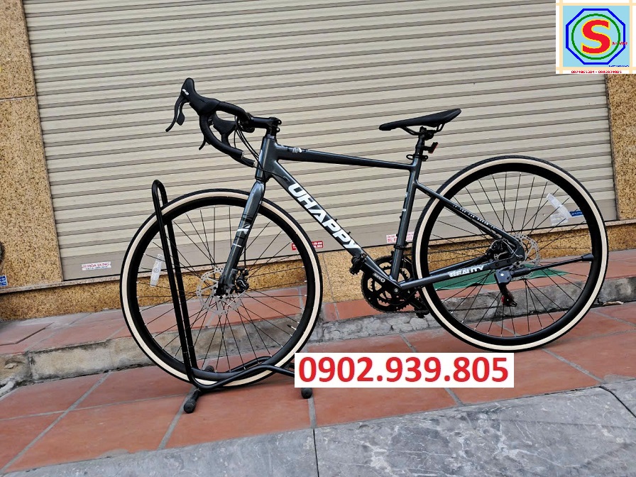 [LIÊN HỆ KHUYẾN MÃI SÂU] Xe đạp đua UHAPPY Khung nhôm không mối hàn tay đề lắc 2x7 Shimano touney và