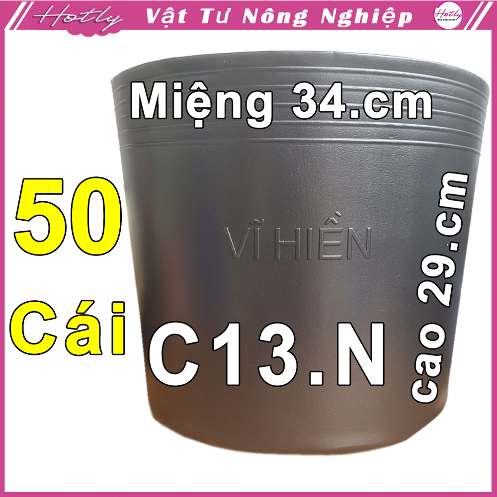 50 chậu nhựa vĩ hiền c13 nhỏ miệng,cao 34x29cm trồng cây ăn trái và hoa siêu bền--77110