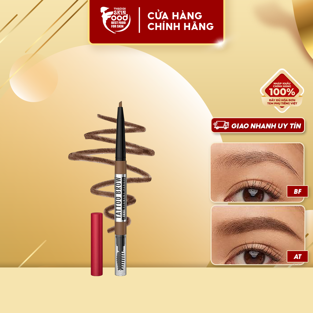Chì Kẻ Mày Lâu Trôi, Dễ Kẻ, Lên Màu Chuẩn Maybelline Tattoo Brow Up To 36H Pigment Pencil 0.25g