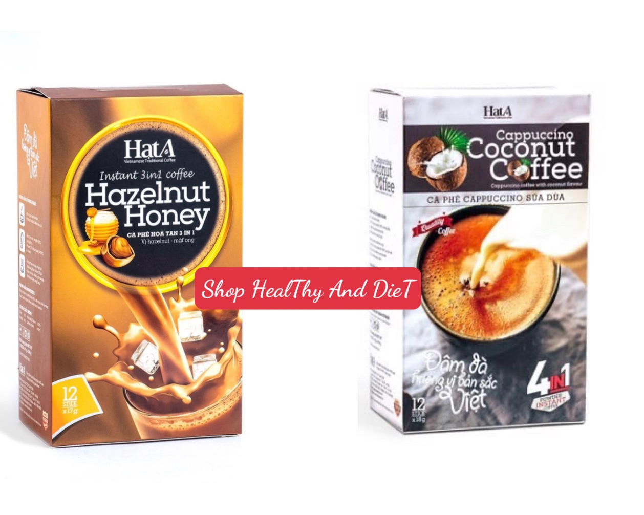 Cà phê hoà tan hạt a vị hạt dẻ mật ong i capuchino sữa dừa i capuchino sầu riêng