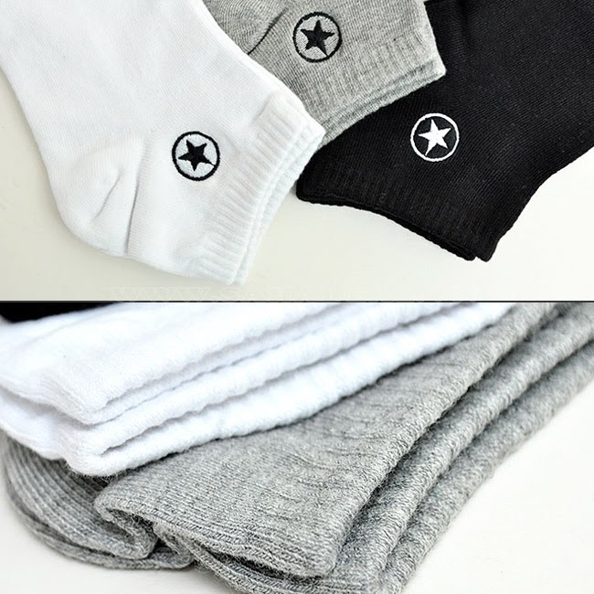 Tất/vớ Converse nam cổ ngắn, tất conves, tất nam cổ ngắn có 3 màu Đen, Trắng, Xám