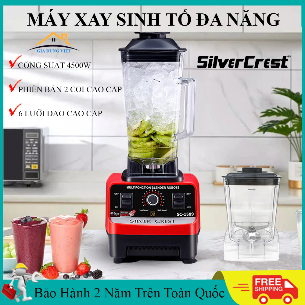 Máy xay sinh tố công nghiệp công suất lớn thế hệ mới . Máy xay đa năng xay đá bào ,xay thịt cá, máy xay sinh tố. Bảo hành 24 tháng  ,lỗi đổi mới 7 ngày .