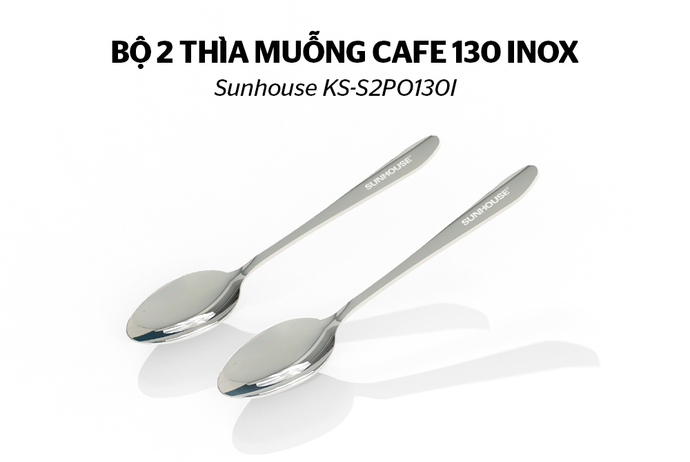 BỘ 2 THÌA MUỖNG CAFE 130 INOX SUNHOUSE KS-S2PO130I