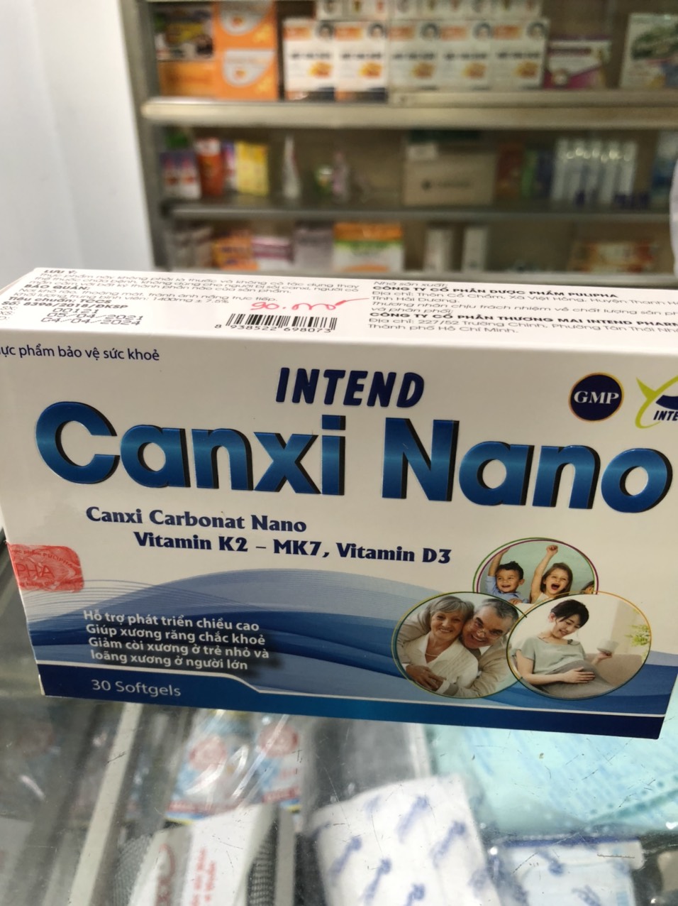 INTEND CANXI NANO gồm Vitamin K2-MK7, Vitamin D3 - hỗ trợ phát triển chiều cao, xương chắc khỏe - hộp 30 viên